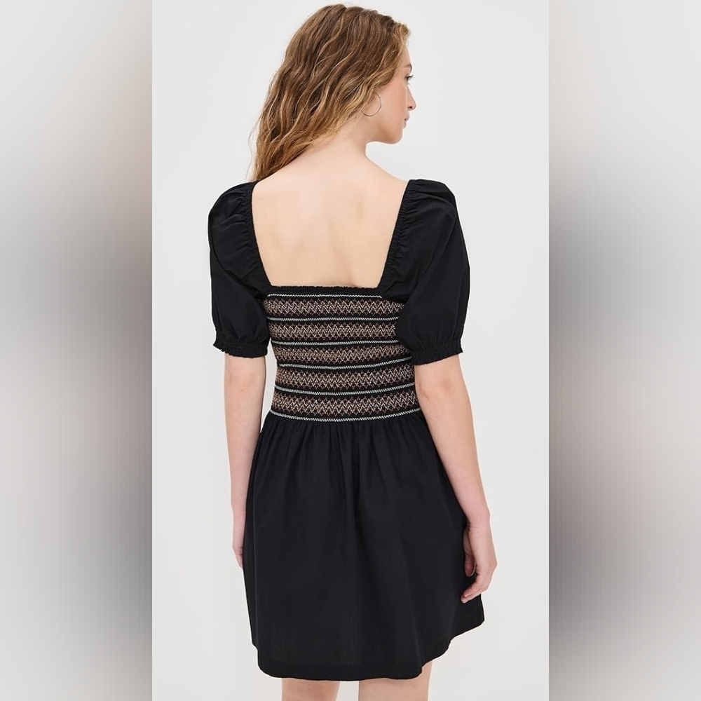 Madewell Poplin Puff-Sleeve Mini Dress, Juliette, Sz M, Boho, Cotton, Preppy - Picture 3 of 10